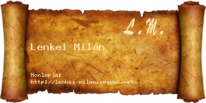 Lenkei Milán névjegykártya