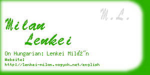 milan lenkei business card